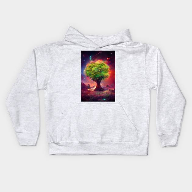 Celestial Tree of Life Kids Hoodie by wumples